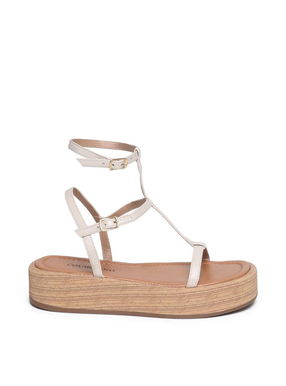 Sandália Feminina Couro Plataforma Salto Fachetado - Fenno SDI-11560 - FE