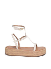 Sandália Feminina Couro Plataforma Salto Fachetado - Fenno SDI-11560 - FE