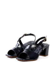 Sandália Salto Bloco com Tira Lateral - Preta SDI-11941 - PR