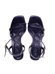 Sandália com Salto Fino e Recorte Geométrico - Preta SDI-11930 - PR