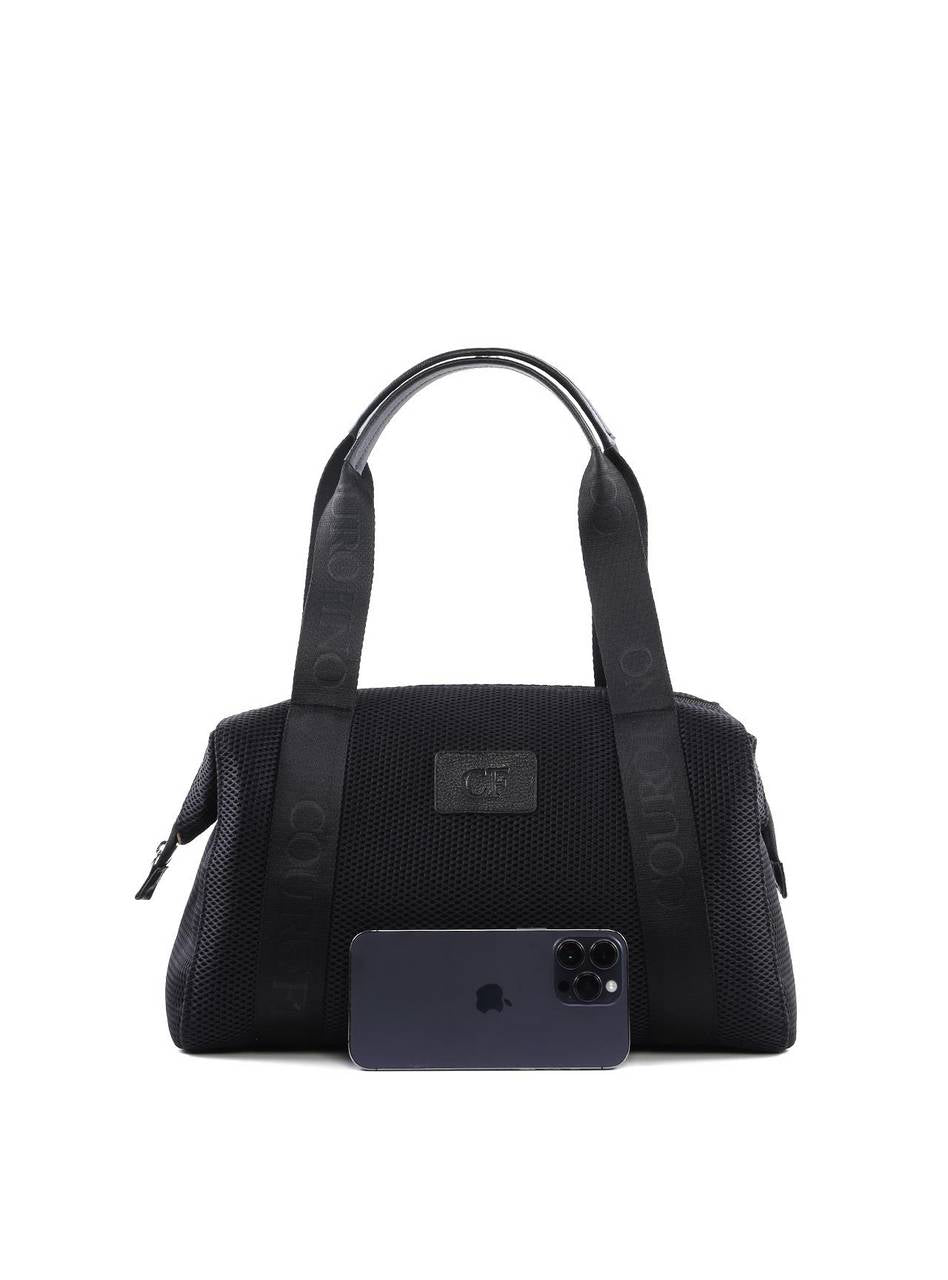 Bolsa Baú em Tela com Fita na Alça - Preta BSI-6400 - PR