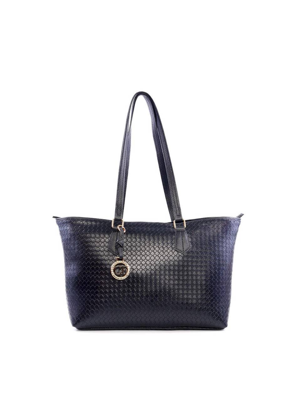 Bolsa Shopper em Tressê com Big Charm Removível - Preta BSI-6186 - PR