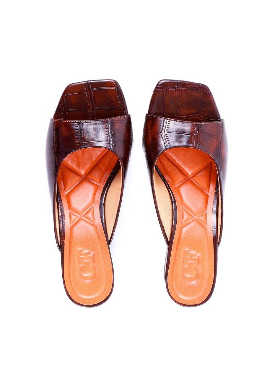 Tamanco com Salto Bloco Maxi Croco - Cacau SDI-11985 - CA