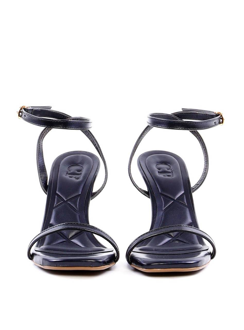 Sandália Tiras Finas Salto Alto Cromado - Preta SDI-11925 - PR