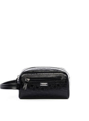 Necessaire Masculina Alça Ziper Couro Preta NSI-123 - PR