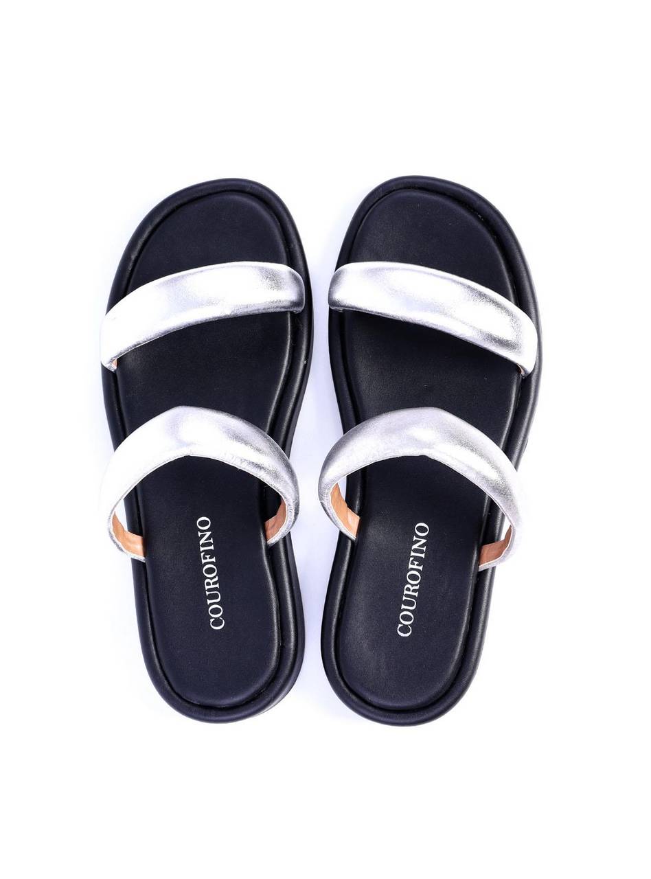 Sandália Feminina Flatform com Tiras Meia Cana - Prata SDI-11682 - PT