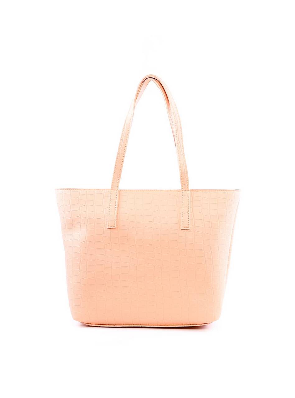 Bolsa Tote Tiracolo com Texturas - Nude BSI-5972 - NU