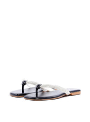 Rasteira de Dedo com Strass - Preta SDI-11889 - PR