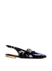 Sandália Slingback com Fivelas Laterais - Preta SDI-11736 - PR