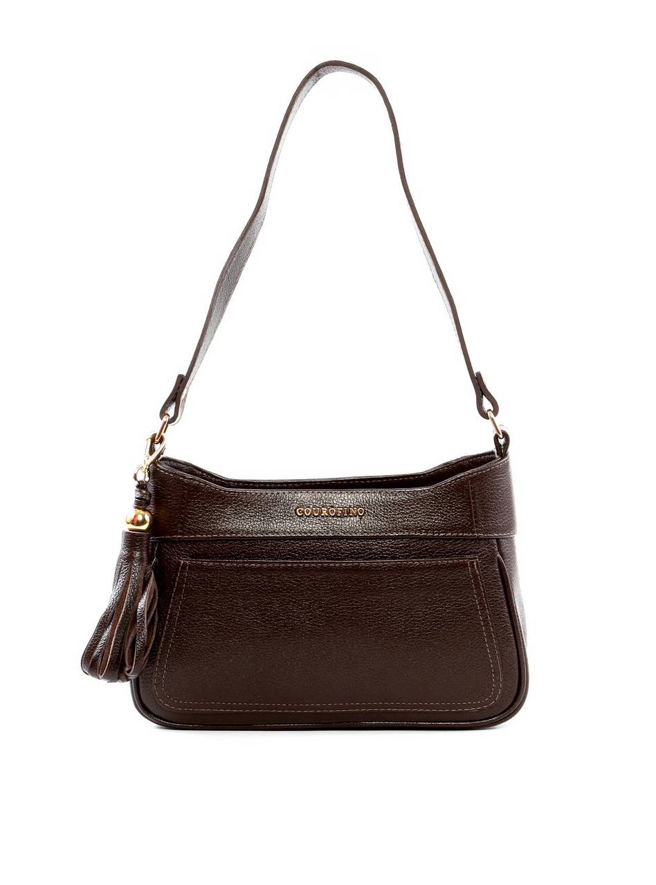 Bolsa Baguette Tiracolo com Barbicacho - Cacau BSI-6293 - CA