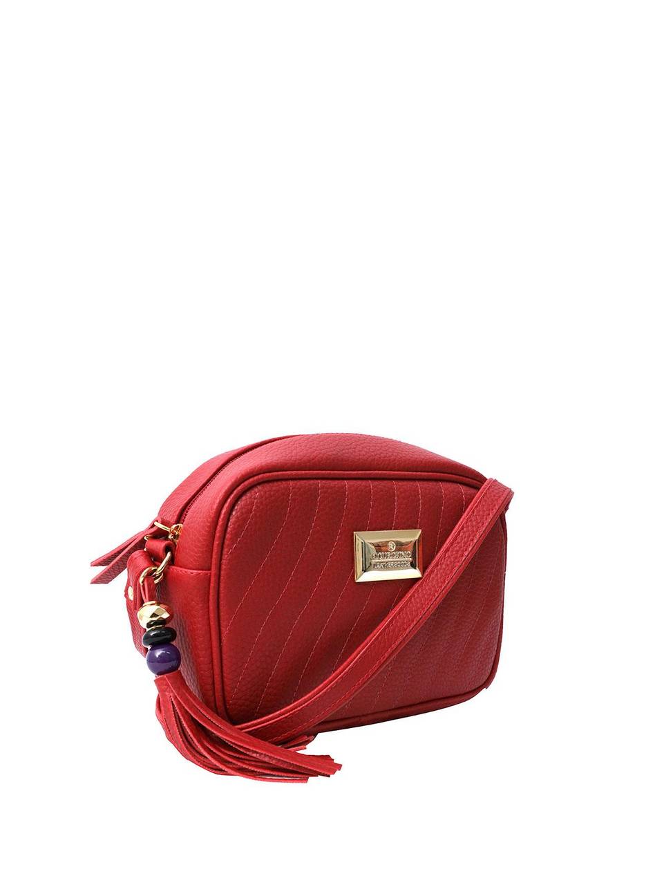 Bolsa Bag Pequena Transversal Zíper Traseiro Vermelha BSI-5454 - VE
