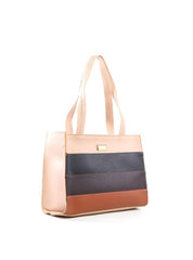 Bolsa Tote Estruturada com Retalhos - Nude BSI-6464 - NU