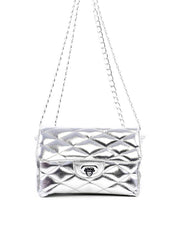 Bolsa Satchel em Metalassê com Corrente - Prata BSI-6253 - PT