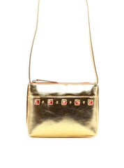 Bolsa Tote Transversal com Pedraria - Ouro BSI-6362 - AU