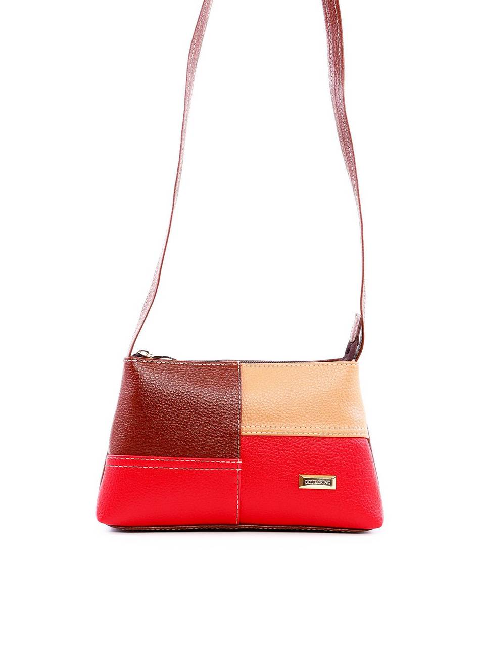 Bolsa Emanuele Baguette com Retalhos - Castor BSI-6297 - CA