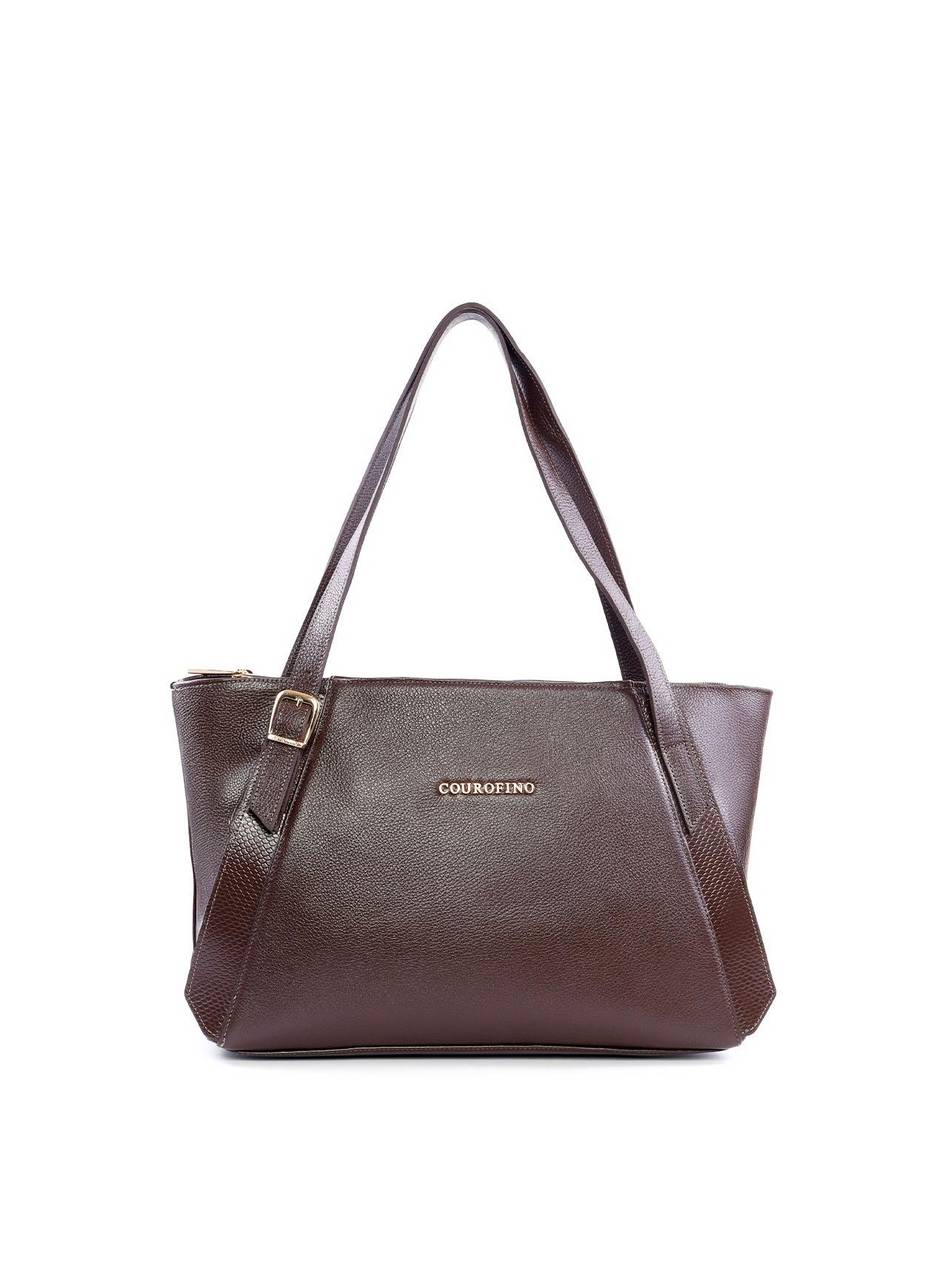 Bolsa Tote com Detalhe de Fivela e Recorte - Cacau BSI-6189 - CA