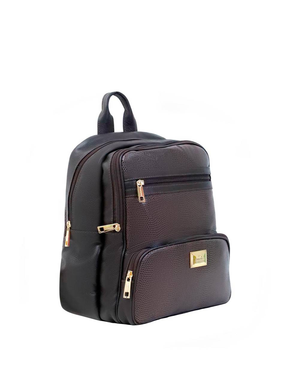Mochila Casual Grande Duas Divisórias Bolso Frontal Couro Cacau MEI-425 - CA