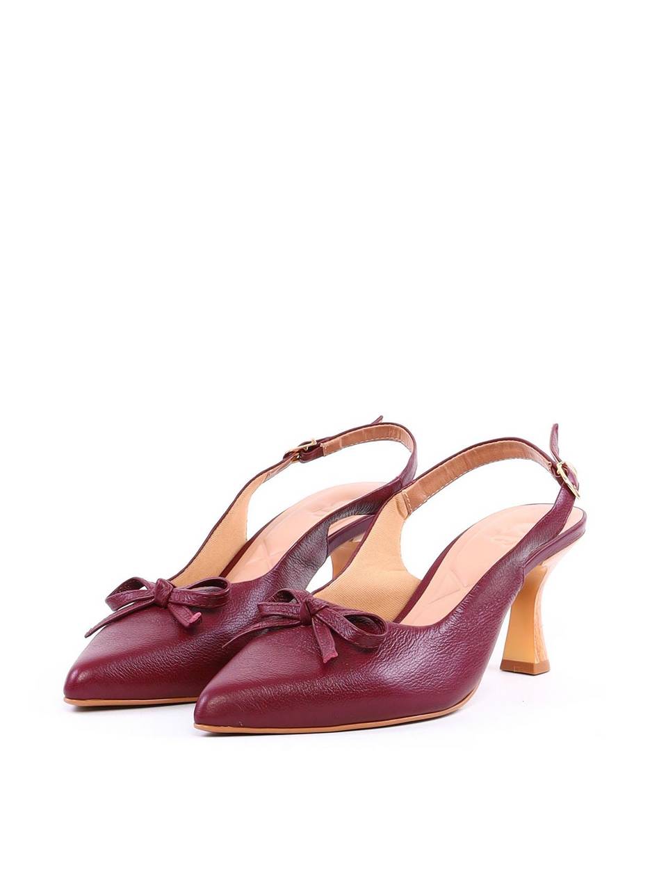Scarpin Slingback com Detalhe de Laço - Vinho SDI-12002 - VI