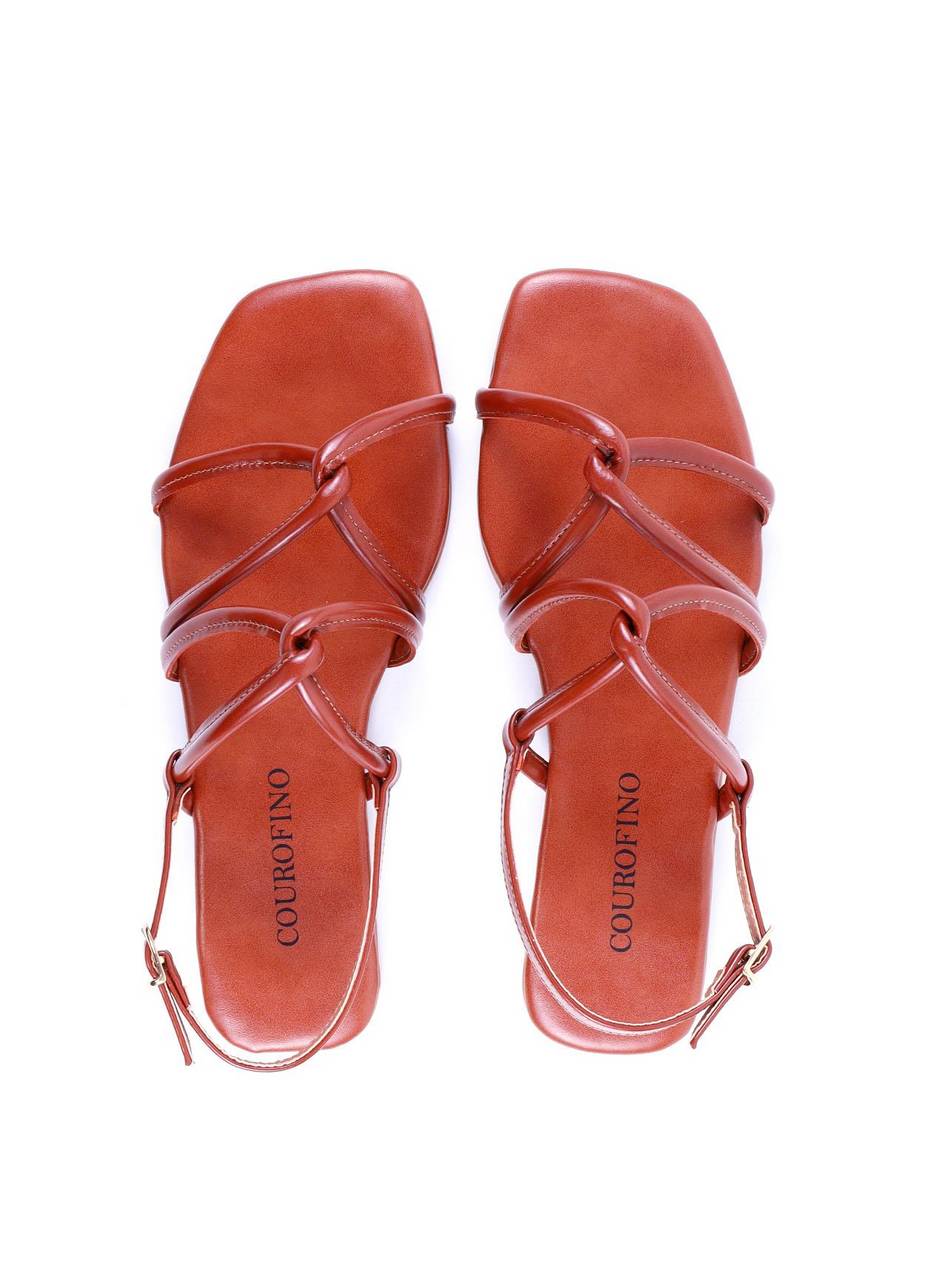 Rasteira Tiras Boleadas Entrelaçadas - Castor SDI-11990 - CS