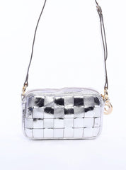Bolsa de Mão com Alça Removível e Tresse com Barbicacho - Prata BSI-6004 - PT