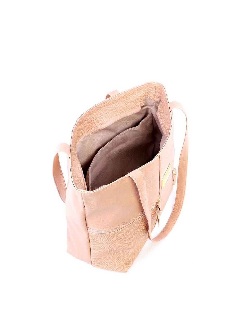 Bolsa Shopper com Dois Bolsos Frontais - Nude BSI-6222 - NU