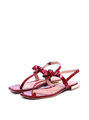 Sandália Rasteira com Detalhe de Laço - Vermelha SDI-11747 - VE