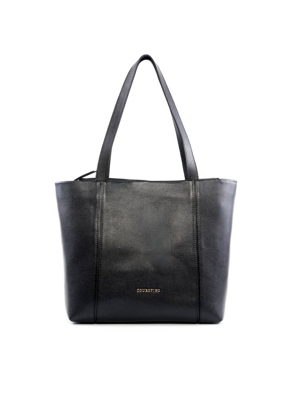 Bolsa Shopper Clássica com Costura - Preta BSI-6439 - PR