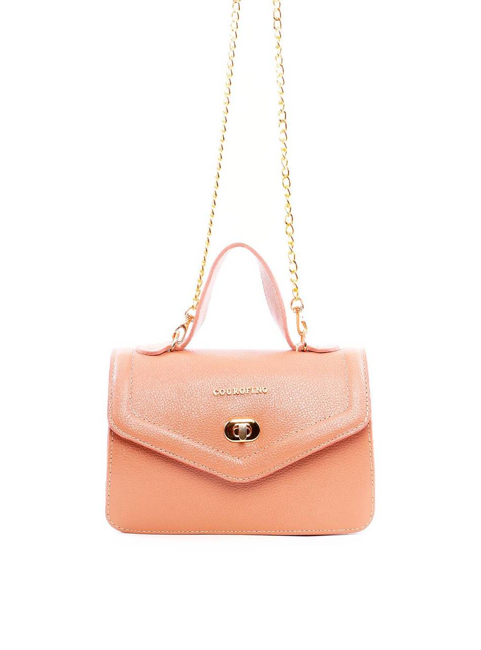 Bolsa Satchel de Mão com Fecho Giratório - Nude BSI-6283 - NU