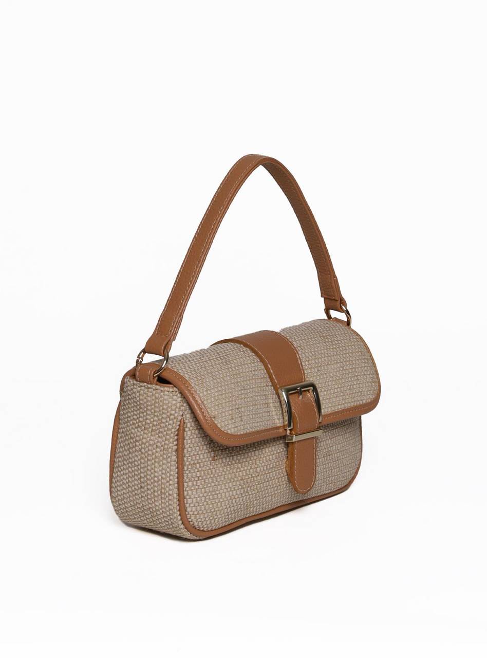 Bolsa Satchel de Mão em Palha Nude  BSI-5986 - NU
