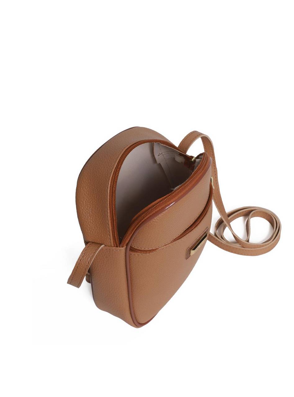 Bolsa Satchel Pequena com Botão de Pressão - Nude BSI-5253 - NU