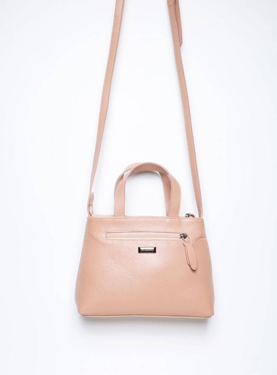 Bolsa Tote Couro Média Transversal Nude BSI-5857 - NU