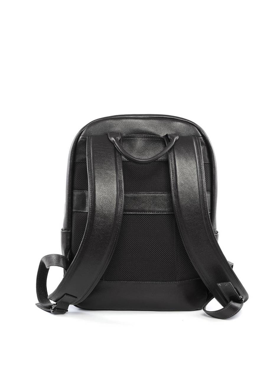 Mochila Masculina Executiva em Couro com Bolsos - Preta MEI-452 - PR