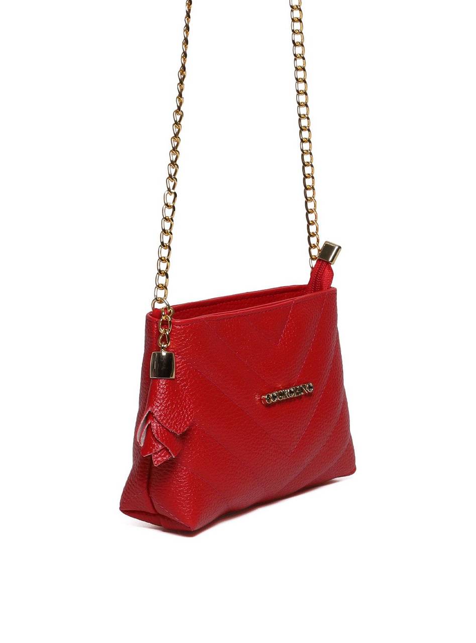 Bolsa Clutch Sintética Tiracolo com Detalhes em Costura - Vermelha BSI-5961 - VE