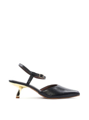 Scarpin Slingback com Salto Orgânico Metalizado SDI-12250 - PR