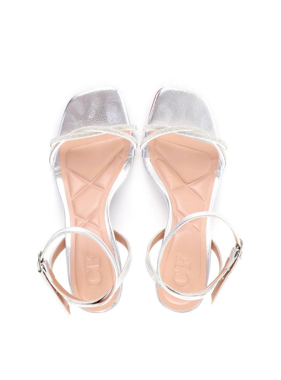 Sandália com Tira em Strass - Prata SDI-11901 - PT