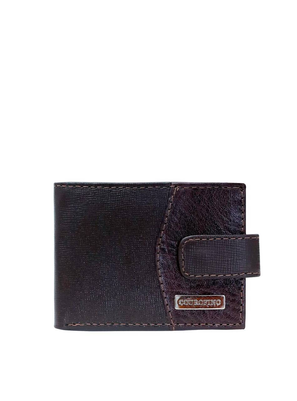 Carteira Masculina Couro Pocket Porta Moedas 6 Plásticos Cacau CAI-032 - CA