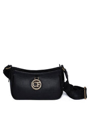Bolsa Hobo Transversal com Bag Charm - Preta BSI-5977 - PR