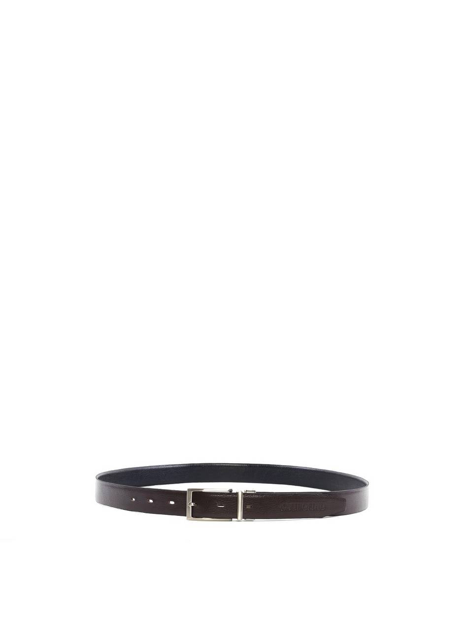 Cinto Masculino Social com Fivela Retrátil - Cacau e Preto CTI-991 - CP