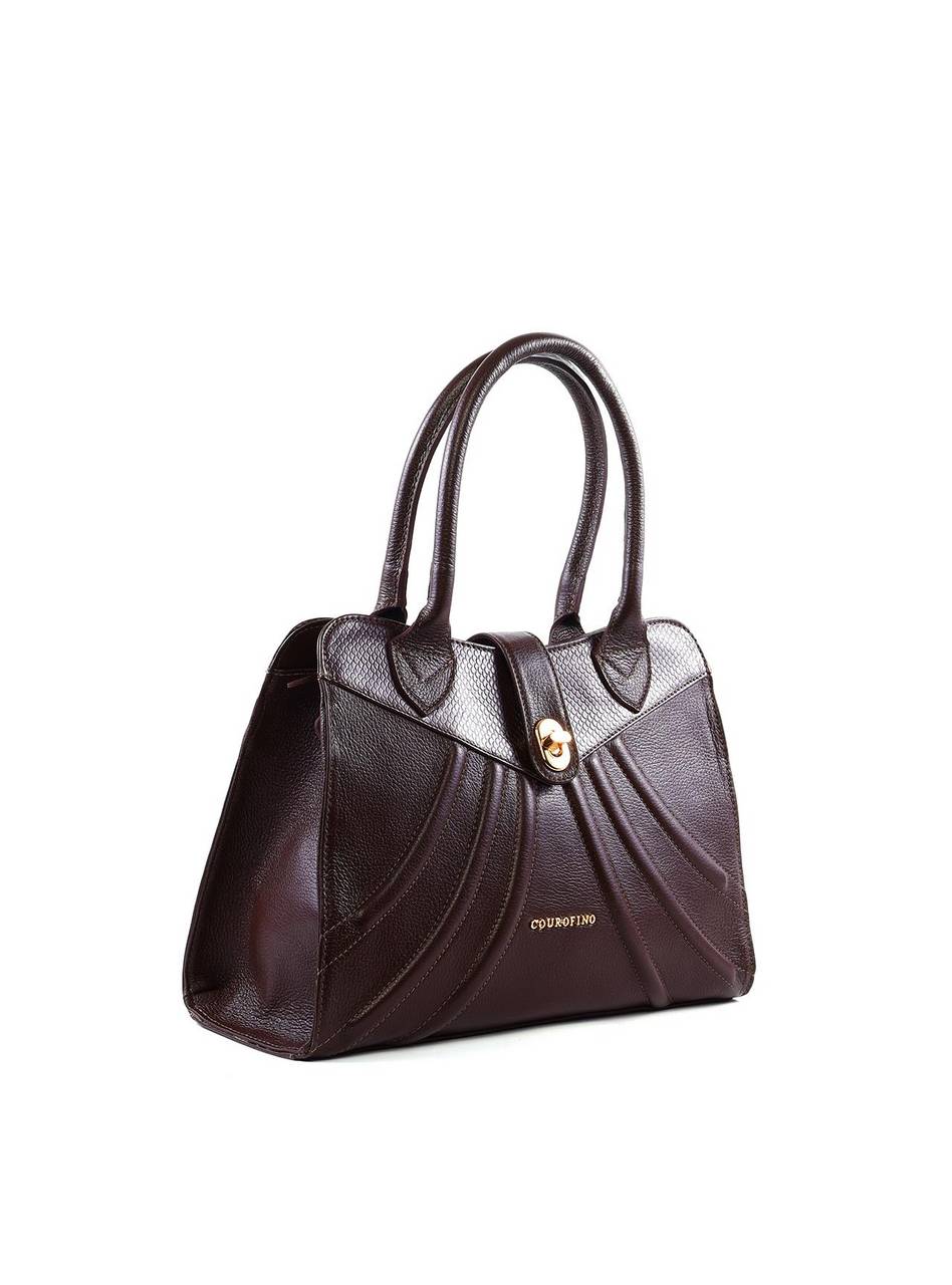 Bolsa Tote Detalhe Costura Frontal Alça Dupla - Cacau BSI-6379 - CA