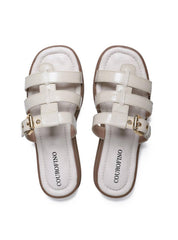 Sandália Flatform com Tiras Entrelaçadas e Fivela - Fenno SDI-11659 - FE
