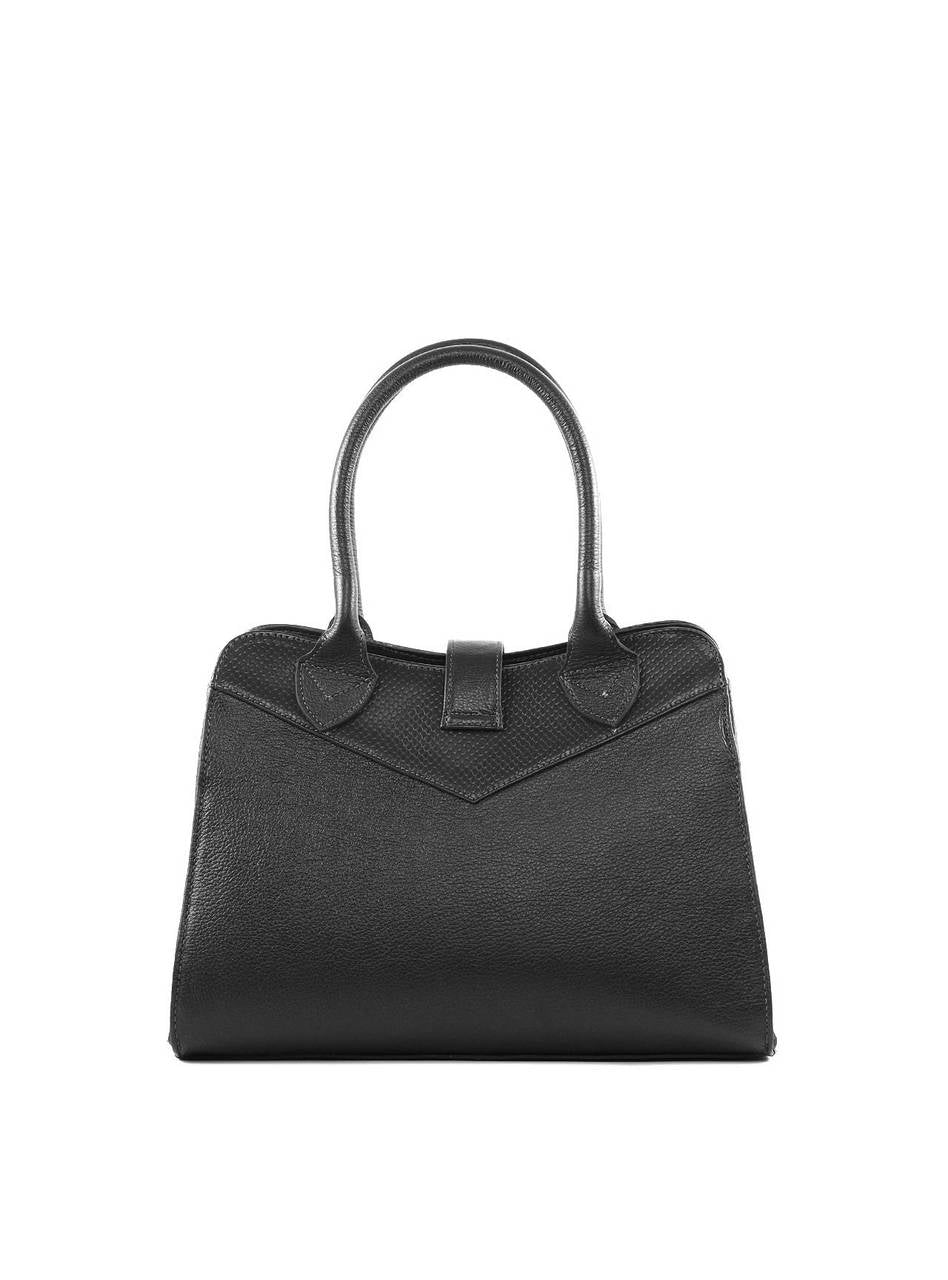 Bolsa Tote Detalhe Costura Frontal Alça Dupla - Preta BSI-6379 - PR
