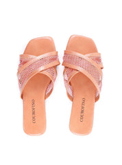 Rasteira com Tiras Cruzada e Tela - Nude SDI-11963 - NU