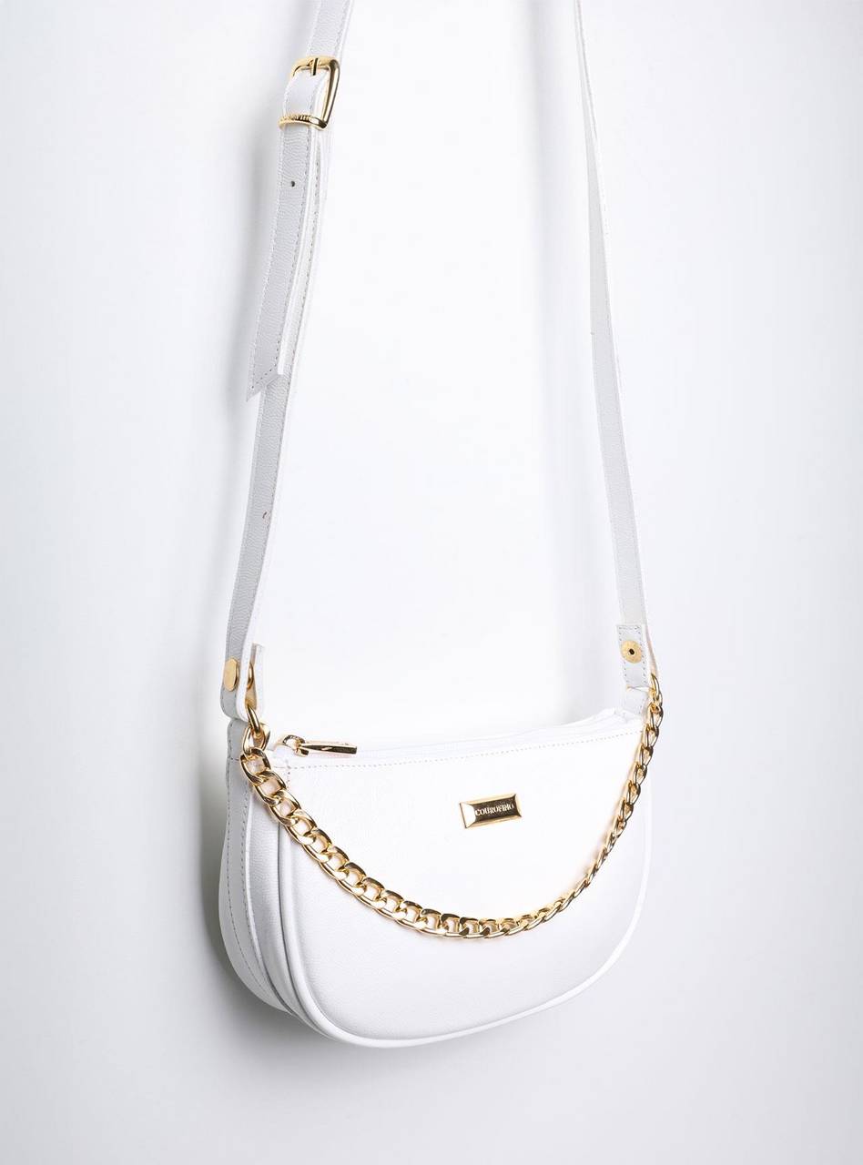 Bolsa Clutch Pequena Couro Transversal Branca BSI-5854 - BR