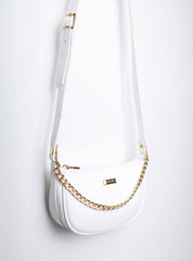 Bolsa Clutch Pequena Couro Transversal Branca BSI-5854 - BR