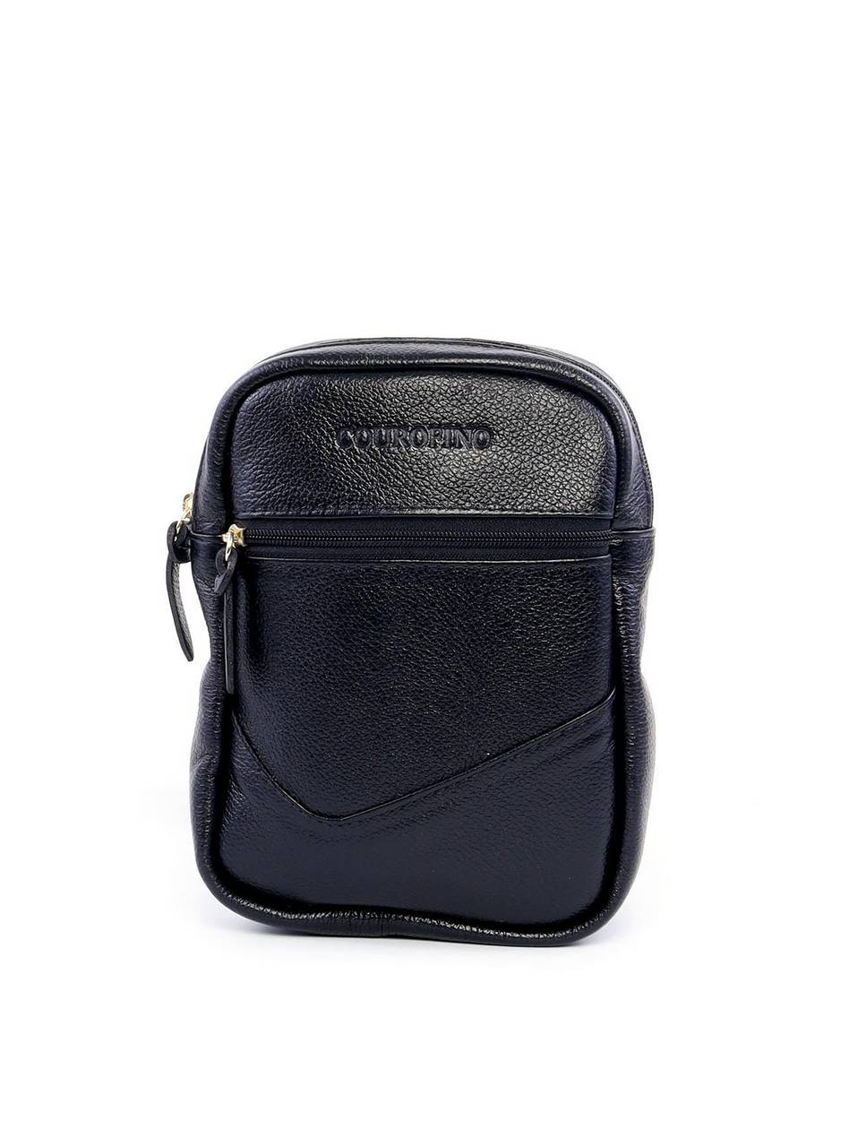 Bolsa Masculina Transversal de Couro Lisa - Preta BSI-5880 - PR