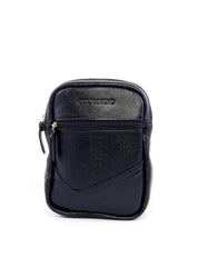 Bolsa Masculina Transversal de Couro Lisa - Preta BSI-5880 - PR