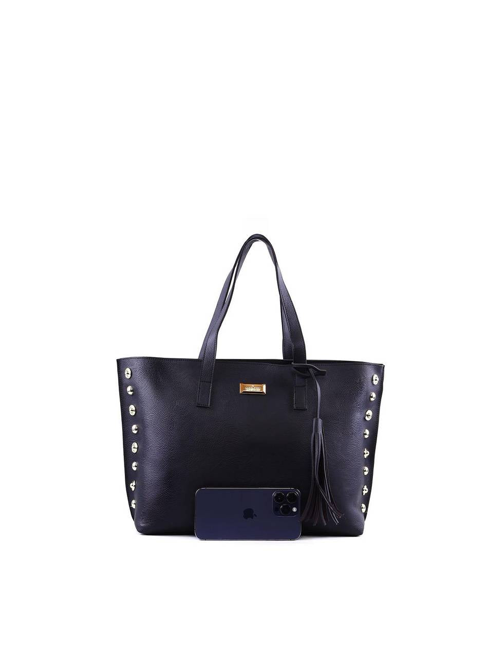 Bolsa Shopper com Barbicacho e Esferas - Preta BSI-6369 - PR