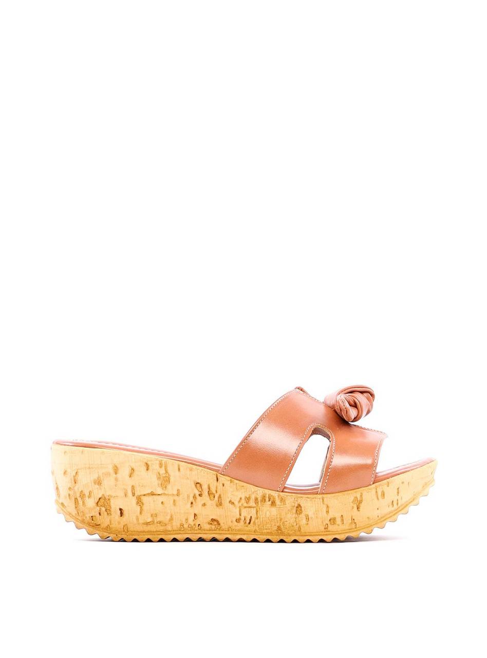 Tamanco Anabela de Cortiça com Laço - Nude SDI-11888 - NU