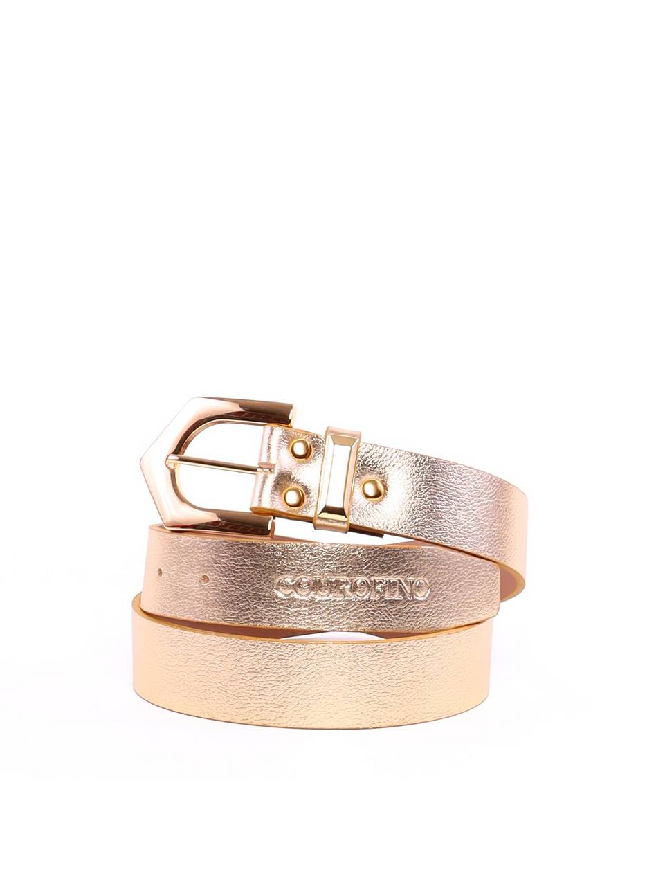 Cinto Feminino Couro Fivela Triangular Ouro CTI-938 - AU