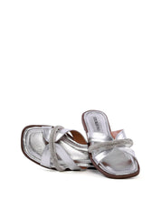 Sandália Rasteira com Recortes e Strass SDI-12254 - PT